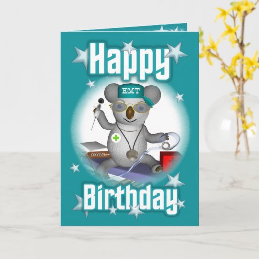 Carte EMT Anniversaire Koala (Fleur jaune)