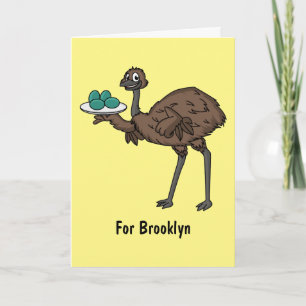 Carte Emu avec dessin animé d'oeufs