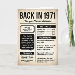Carte En 1971, l'année de votre naissance Anniversaire