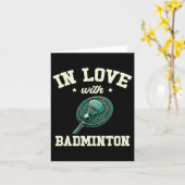 Carte En amour avec Dminton Racket Shuttle (Fleur jaune)