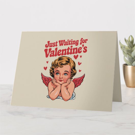 Carte En attendant simplement la Saint-Valentin Bébé Cup (Petite plante)
