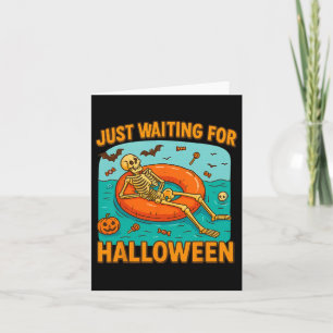Carte En Attente D'Halloween Drôle Squelette Flottant