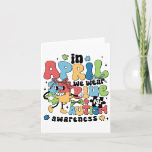 Carte En Avril, Nous Portons Du Bleu Pour Le Mois De Sen