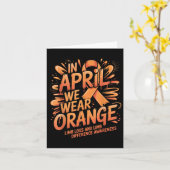 Carte En avril, nous portons Orange Perte de membre Diff (Fleur jaune)
