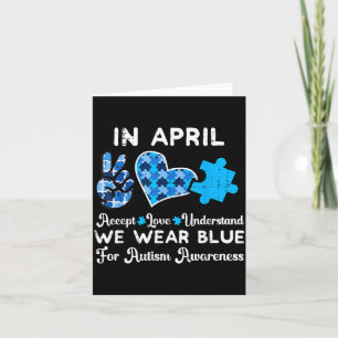 Carte en avril Porter Bleu Autisme Sensibilisation TSA H