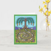 Carte EN BAS DU TROU DE RABBIT, CARROT WILLOE TREE Fun B (Fleur jaune)