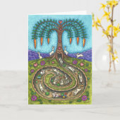 Carte EN BAS DU TROU DE RABBIT, CARROT WILLOE TREE Fun B (Fleur jaune)