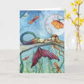 Carte En bas par l'art de la sirène de l'étang (Fleur jaune)