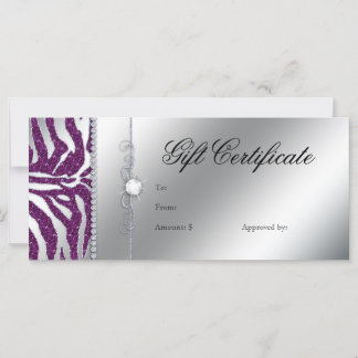 Carte en bijoux en rack Zebra Purple Sparkle Argen