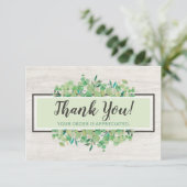 Carte en bois de eucalyptus avec remerciements bot (Debout devant)