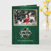 Carte en bois de grange Rustic Christmas 🎄 Parka  (Fleur jaune)