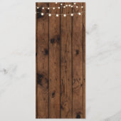 Carte en bois rustique de craie de réception de (Dos)