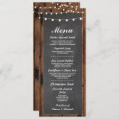 Carte en bois rustique de craie de réception de (Devant / Derrière)