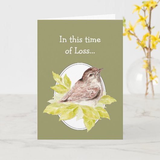 Carte En ce temps de perte, Écriture Confort  Oiseau (Fleur jaune)