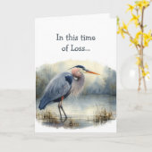 Carte En ce temps de perte, Écriture réconfort Heron Ois (Fleur jaune)
