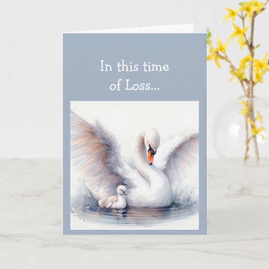 Carte En cette période de perte, Écriture Confort Swan (Fleur jaune)