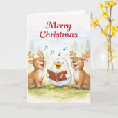 Carte En chantant tout le long...Joyeux Noël (Fleur jaune)