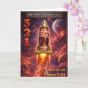 Carte En colère avec cola Arcadia amis rétro sci-fi pa