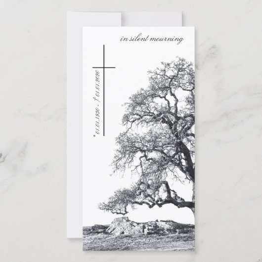 Carte En deuil silencieux - arbre sur la prairie (Devant)