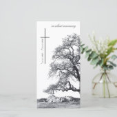 Carte En deuil silencieux - arbre sur la prairie (Debout devant)