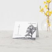 Carte En deuil silencieux - arbre sur la prairie (Fleur jaune)