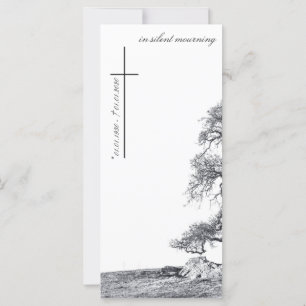 Carte En deuil silencieux - arbre sur la prairie