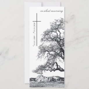 Carte En deuil silencieux - arbre sur la prairie