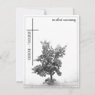 Carte En deuil silencieux - arbre sur la prairie 2.0