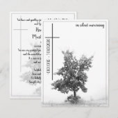 Carte En deuil silencieux - arbre sur la prairie 2.0 (Devant / Derrière)
