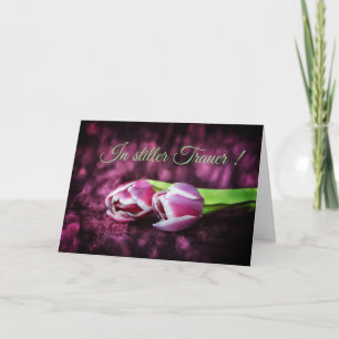 Carte En deuil silencieux avec deux tulipes