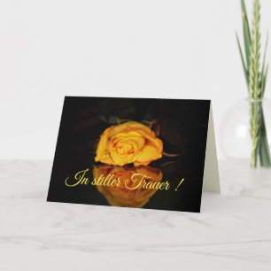 Carte En deuil silencieux avec rose jaune