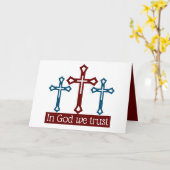 Carte En Dieu, nous faisons confiance, Crucifix (Fleur jaune)