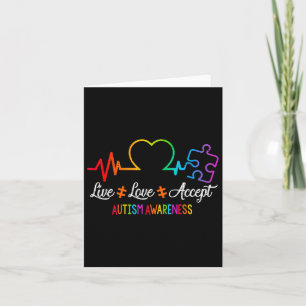 Carte En direct Love Accept Autism Awareness Tie Dye Puz