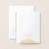 Carte en feuille de mandala dorée (Derrière avec enveloppe)