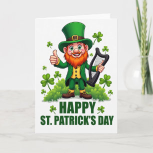 Carte en feuille d'or factice Leprechaun Joy