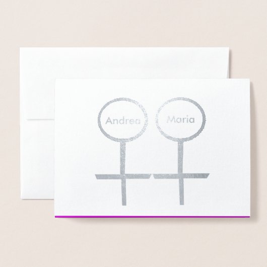 Carte en feuille personnalisée pour lesbiennes (Devant avec enveloppe)