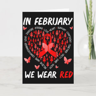 Carte En février, nous portons du rouge pour soutenir la