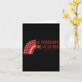 Carte En Février, Nous Portons Du Rouge. Sensibilisation (Fleur jaune)