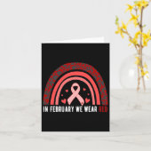 Carte En Février, Nous Portons Red Heart Disease Awarene (Fleur jaune)