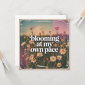 Carte En fleurs à mon propre rythme (Devant/Arrière en situation)