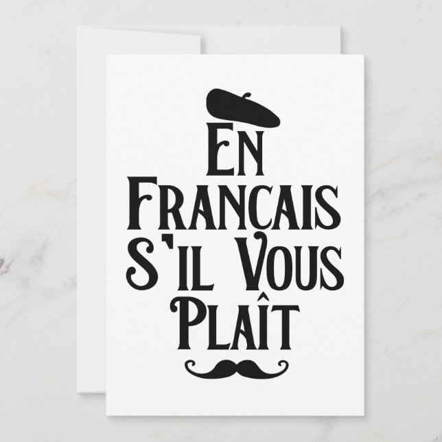 Carte En Francais S'il vous Plait - Enseignant Français (Devant)