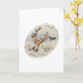 Carte En Galopant Dans La Neige (Fleur jaune)