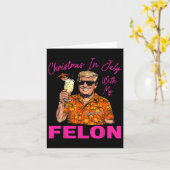 Carte En Juillet Avec Mon Felon Trump 2024 Vacances Été (Fleur jaune)