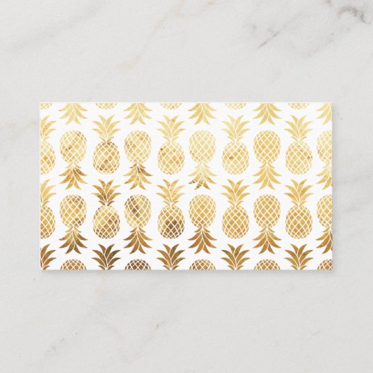 Carte en ligne RSVP avec ananas en or et script (Dos)