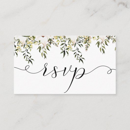 Carte en ligne RSVP pour mariage vert et blanc (Dos)