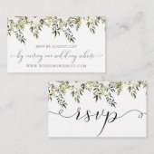 Carte en ligne RSVP pour mariage vert et blanc (Devant / Derrière)