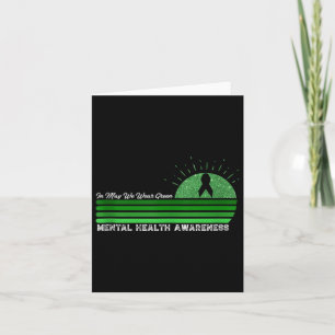 Carte En Mai Nous Portons Green Shirt Ribbon Santé Menta