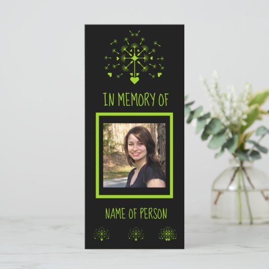 Carte En Mémoire Amoureuse Dandelion Dans Le Vent (Debout devant)