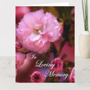 Carte En Mémoire Amoureuse Printemps rose fleurs de ceri