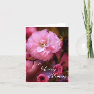 Carte En Mémoire Amoureuse Printemps rose fleurs de ceri